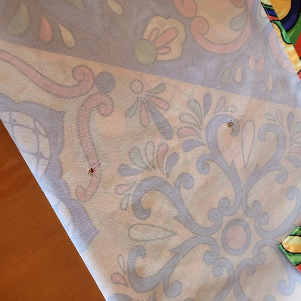 Fiesta Tablecloth 60x88 Indoor Outdoor Polyester Some small holes hard to tell